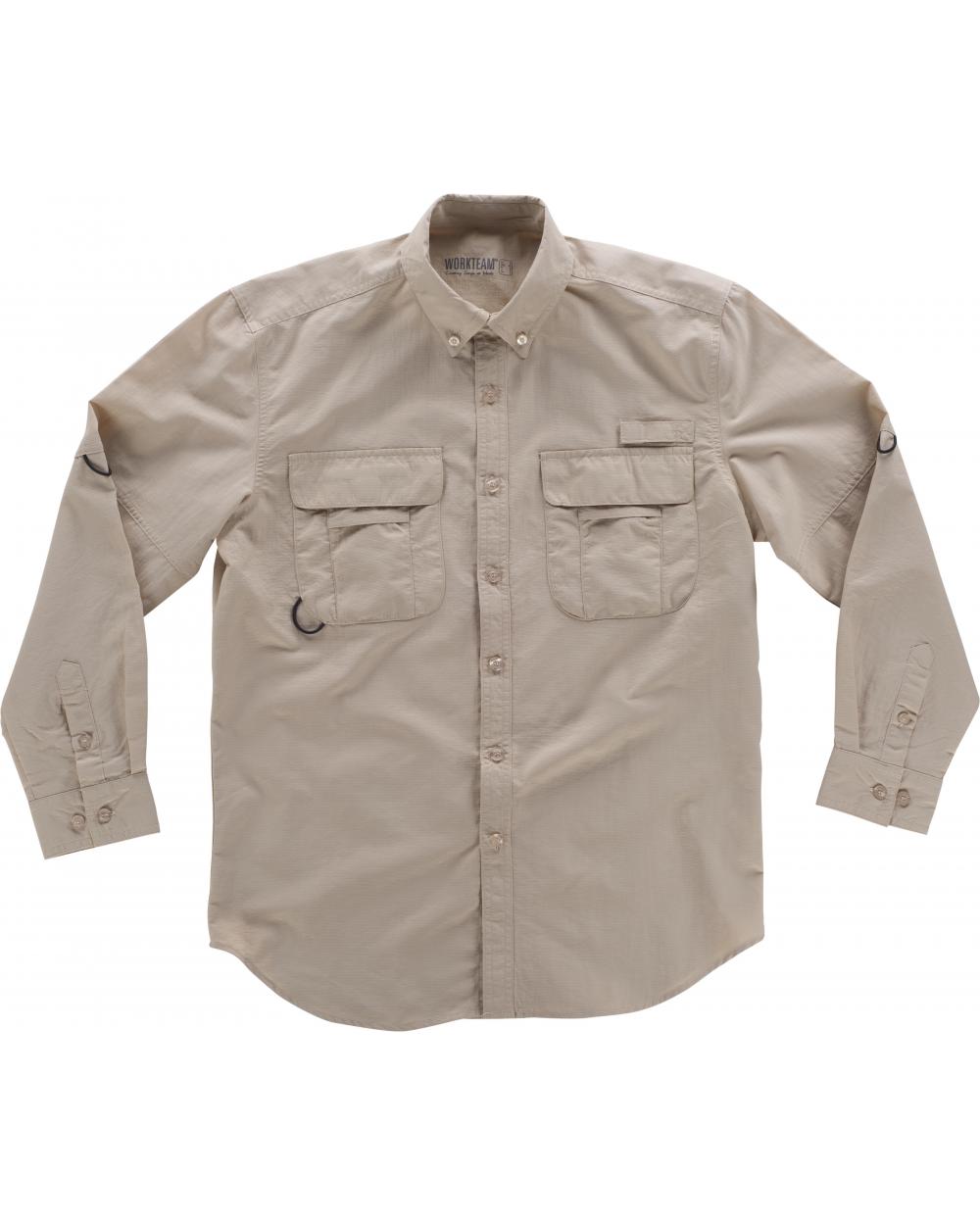 Comprar Camisa safari manga larga HB8500 Beige online bataro 1