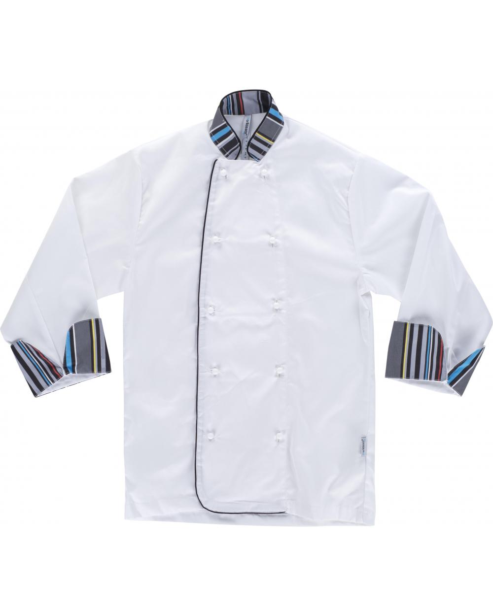 Comprar Casaca de cocina unisex antimanchas B9208 Blanco workteam delante