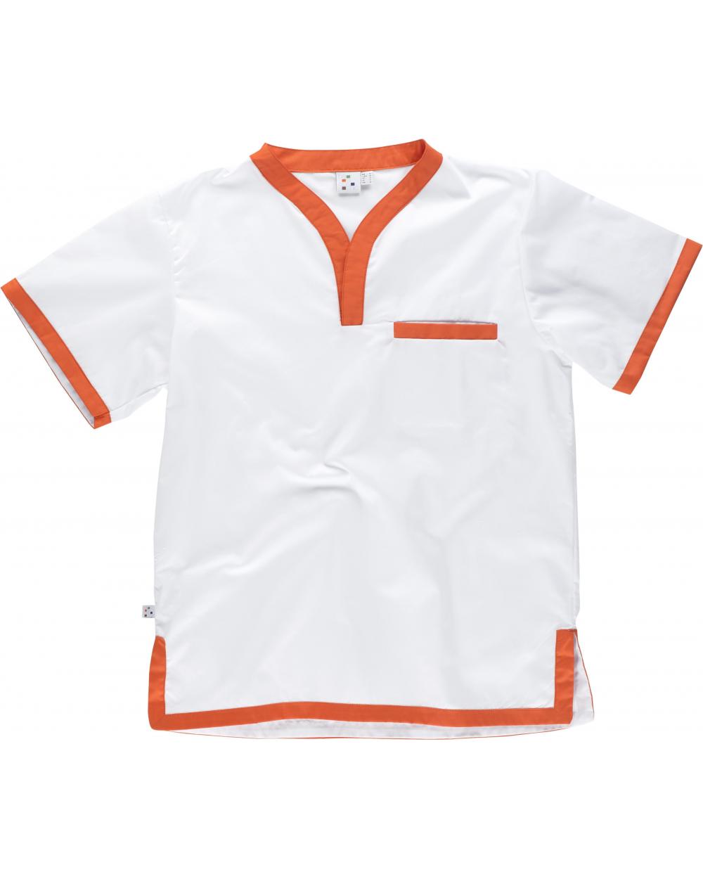 Comprar Casaca sanitaria combinada B9600 Blanco+Naranja workteam delante