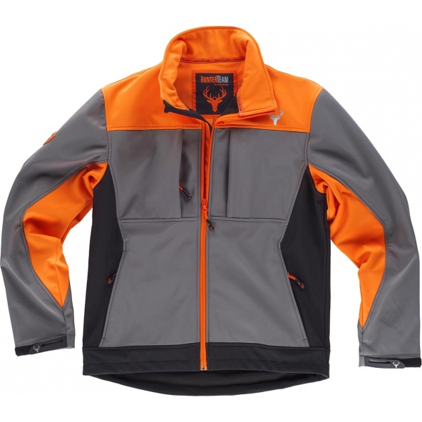 Comprar Chaqueta de caza impermeable S8225 (Calcetines de regalo) Gris+Caza+Naranja A.V.+Negro online bataro delante