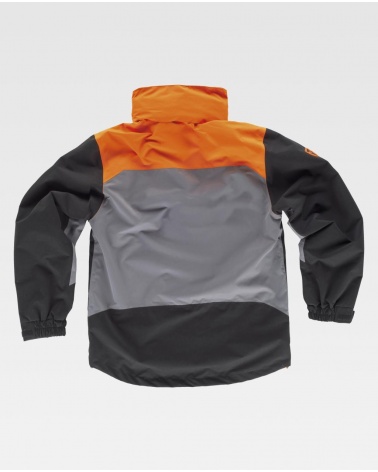 Comprar Chaqueta de caza impermeable S8225 (Calcetines de regalo) Gris+Caza+Naranja A.V.+Negro online bataro detras