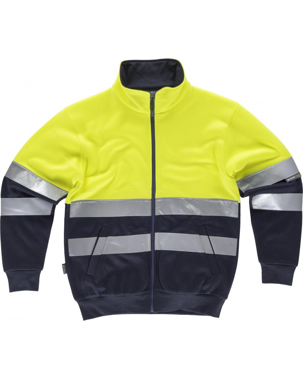 Comprar Sudadera alta visibilidad C9037 Amarillo AV+Marino workteam delante