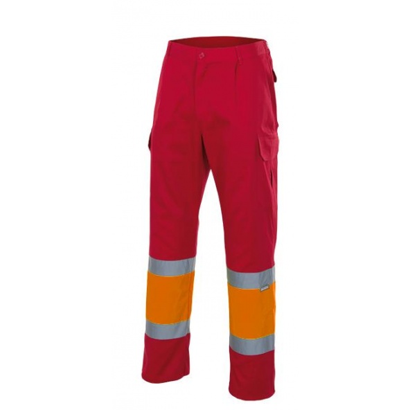 Comprar Pantalón bicolor alta visibilidad serie 157c online barato Rojo