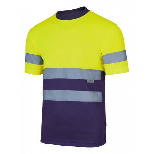 Comprar Camiseta tecnica bicolor alta visibilidad serie 305506 online barato Sup Ama/Inf Marino