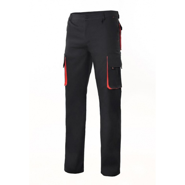 Comprar Pantalón bicolor  multibolsillos serie 103004 online barato Negro/Rojo