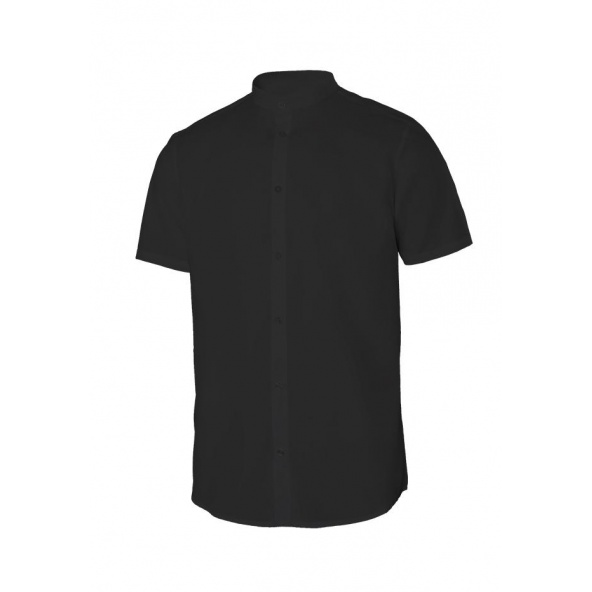 Comprar Camisa cuello tirilla stretch manga corta serie 405012s online barato Negro
