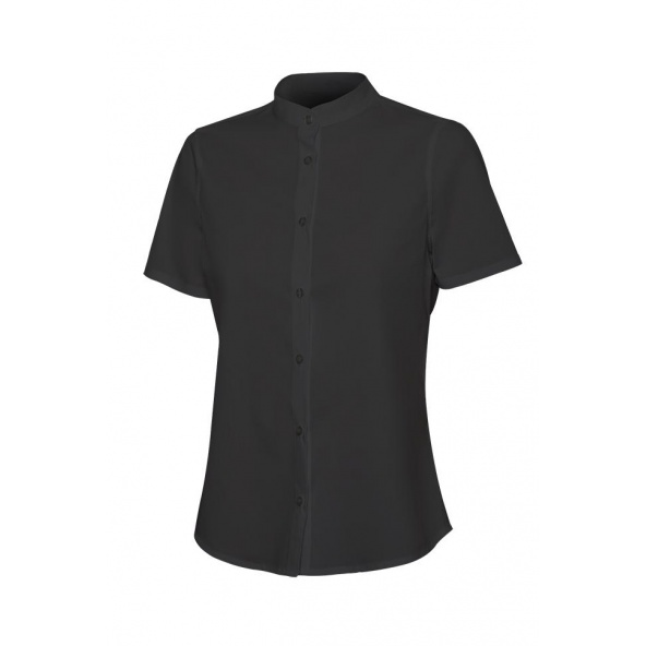 Comprar Camisa cuello tirilla stretch manga corta mujer serie 405014s online barato Negro