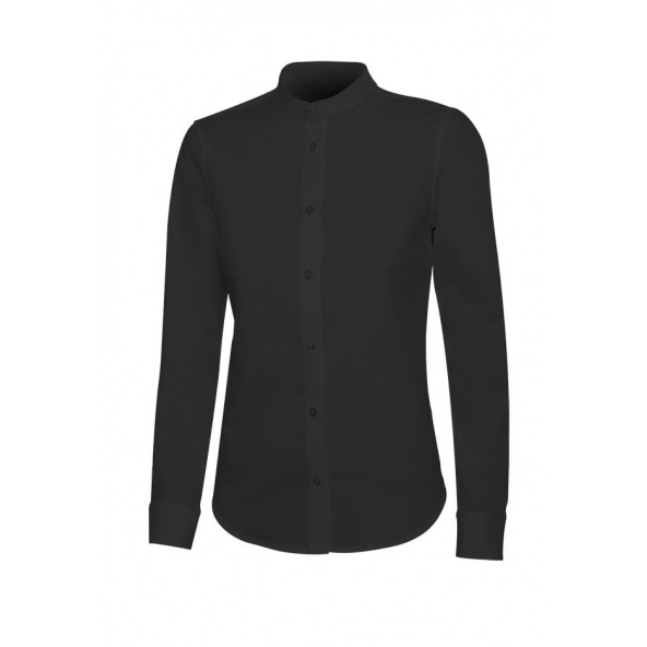Comprar Camisa cuello tirilla stretch manga larga mujer serie 405015s online barato Negro